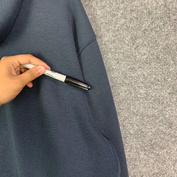 Carhartt Hoodie Mens Large Blue Original‎ Fit Fleece Sweatshirt Work Wear - Picture 5 of 14